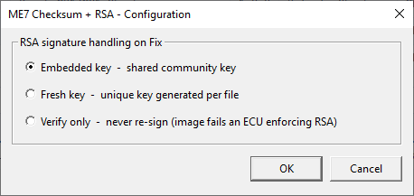 The ME7 Configure dialog